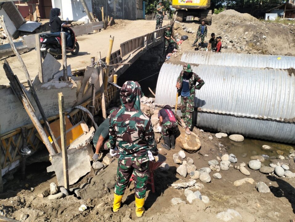 Percepat Konektivitas Wilayah, Kodam IM Lanjutkan Pembangunan Jembatan Armco di Aceh