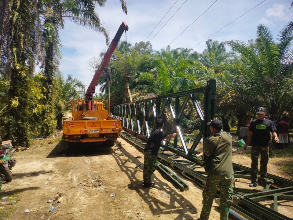 Jembatan Sungai Silimutan Rampung, TNI AD Buka Akses Warga Simalungun
