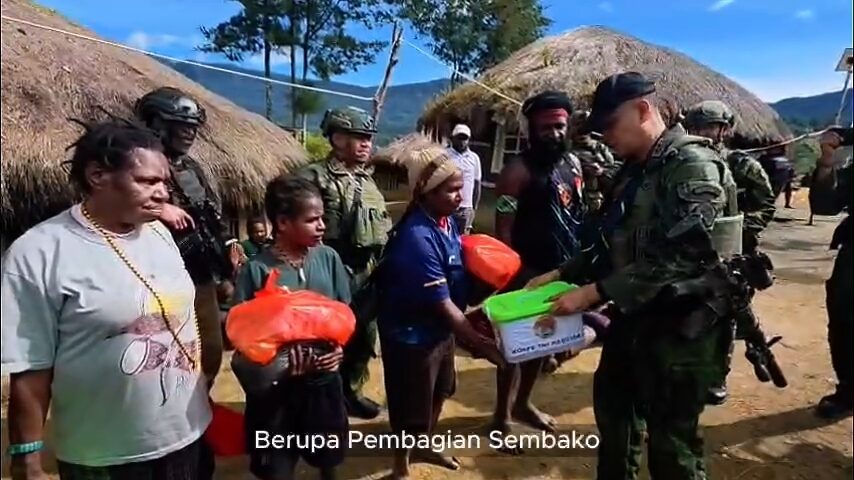 Koops TNI Habema Berbagi Kasih: Bagikan Sembako, Makan Bergizi Gratis, dan Pelayanan Kesehatan kepada Masyarakat Distrik Gome