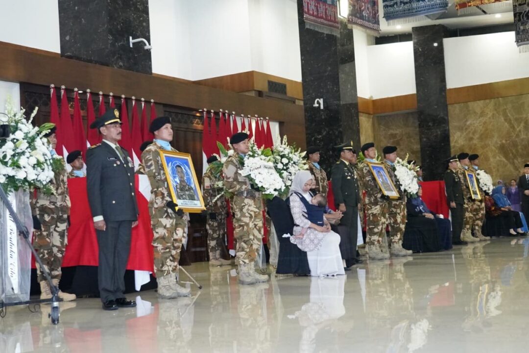 Kasad Pimpin Pelepasan Tiga Jenazah Prajurit TNI Satgas UNIFIL