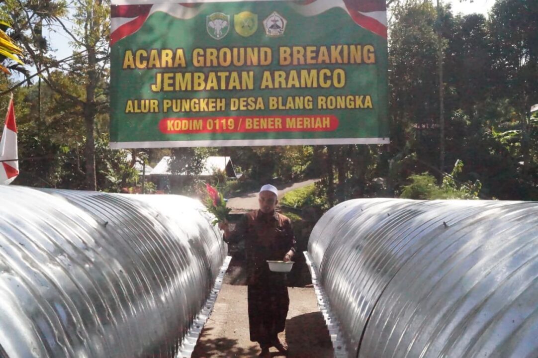 Buka Akses Pedalaman, TNI AD Ground Breaking Jembatan Armco di Bener Meriah