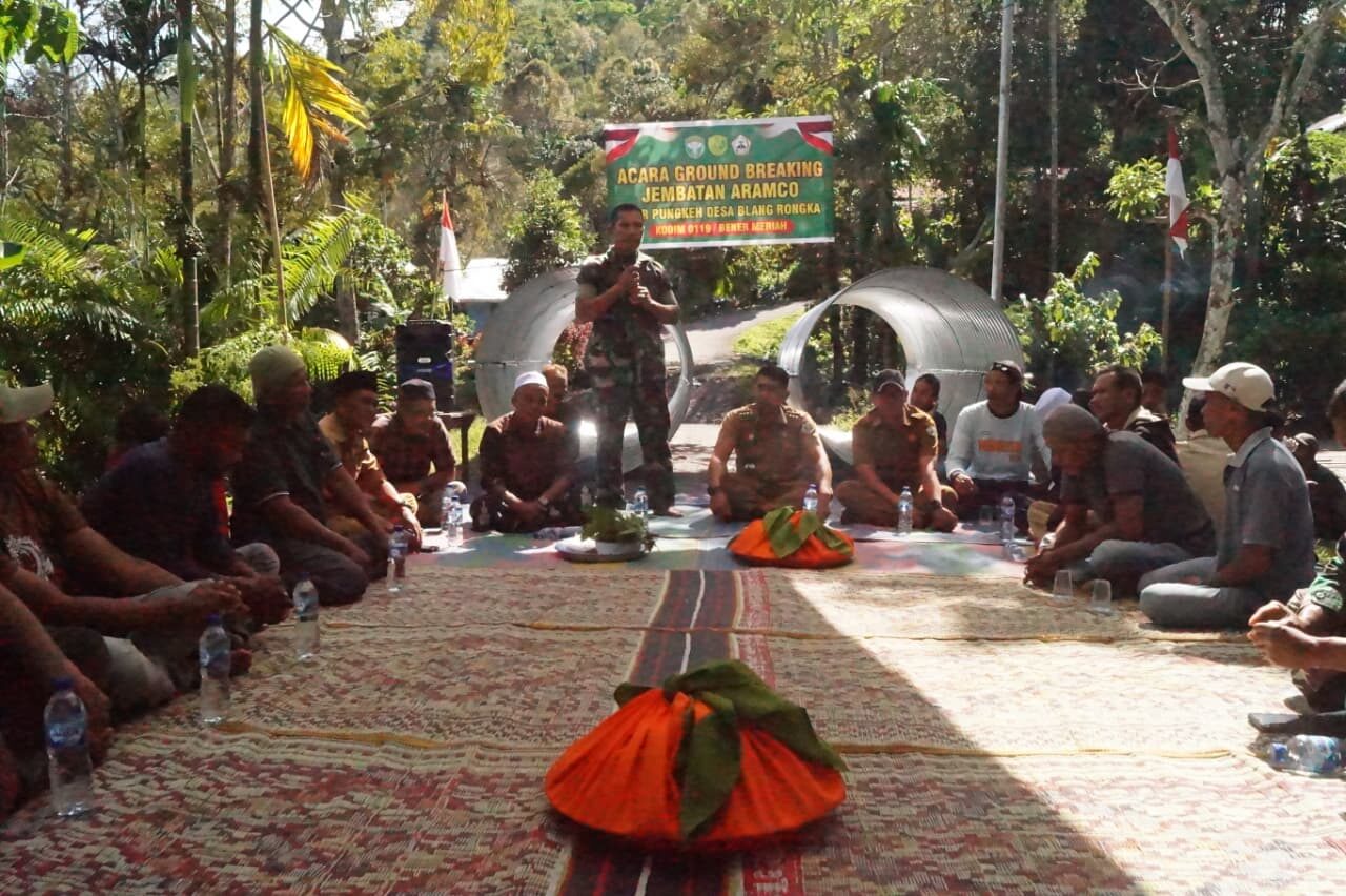 Buka Akses Pedalaman, TNI AD Ground Breaking Jembatan Armco di Bener Meriah