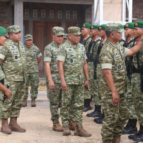 Wakasad Dampingi Wapang TNI Tinjau Kesiapan Yonif TP 936/SJ
