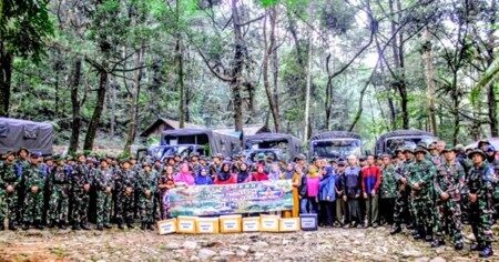 Satangair Pusbekangad Gelar Latihan Taktis di Gunung Bunder Sekaligus Baksos